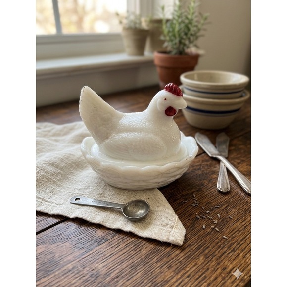 Westmoreland Other - Vintage Small Westmoreland Milk Glass Hen on Nest
